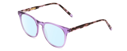 Profile View of Ernest Hemingway H4840 Designer Blue Light Blocking Eyeglasses in Purple Crystal/Lilac Brown Amber Glitter Tortoise Ladies Cateye Full Rim Acetate 50 mm