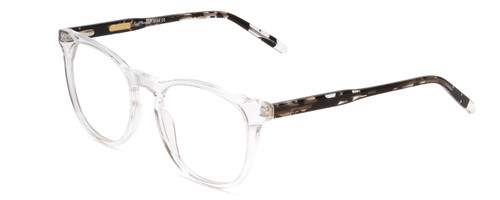 Profile View of Ernest Hemingway H4840 Designer Reading Eye Glasses with Custom Cut Powered Lenses in Clear Crystal/Black Amber Brown Glitter Tortoise Unisex Cateye Full Rim Acetate 50 mm