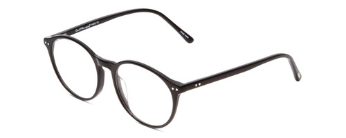 Profile View of Ernest Hemingway H4835 Designer Bi-Focal Prescription Rx Eyeglasses in Gloss Black Ladies Round Full Rim Acetate 50 mm