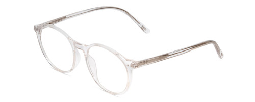 Profile View of Ernest Hemingway H4835 Designer Single Vision Prescription Rx Eyeglasses in Clear Crystal Silver Glitter Ladies Round Full Rim Acetate 50 mm