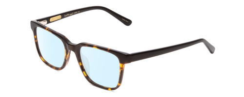 Profile View of Ernest Hemingway H4831 Designer Blue Light Blocking Eyeglasses in Brown Yellow Tortoise Havana/Gloss Black Unisex Rectangle Full Rim Acetate 50 mm