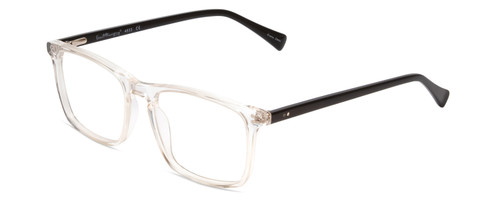 Profile View of Ernest Hemingway H4833 Designer Reading Eye Glasses with Custom Cut Powered Lenses in Clear Crystal/Gloss Black Unisex Cateye Full Rim Acetate 52 mm