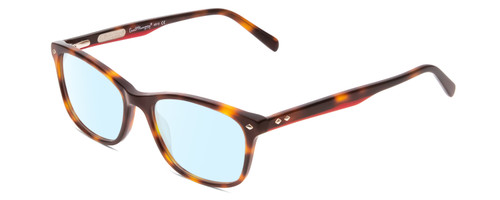 Profile View of Ernest Hemingway H4815 Designer Blue Light Blocking Eyeglasses in Amber Brown Tortoise Havana Ladies Cateye Full Rim Acetate 52 mm