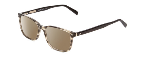 Profile View of Ernest Hemingway H4817 Designer Polarized Sunglasses with Custom Cut Amber Brown Lenses in Grey Black Marble Crystal Unisex Oval Full Rim Acetate 55 mm