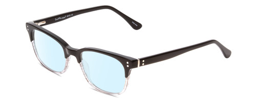 Profile View of Ernest Hemingway H4819 Designer Blue Light Blocking Eyeglasses in Black Clear Grey Gradient Ladies Cateye Full Rim Acetate 52 mm