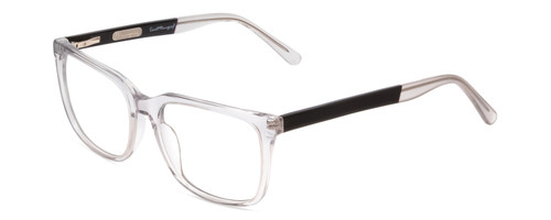 Profile View of Ernest Hemingway H4823 Designer Progressive Lens Prescription Rx Eyeglasses in Clear Crystal/Matte Black Unisex Square Full Rim Acetate 53 mm