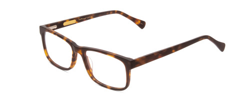 Profile View of Ernest Hemingway H4807 Designer Single Vision Prescription Rx Eyeglasses in Matte Yellow Brown Tortoise Havana Unisex Square Full Rim Acetate 54 mm