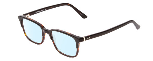 Profile View of Ernest Hemingway H4811 Designer Blue Light Blocking Eyeglasses in Gloss Black/Auburn Brown Yellow Tortoise Havana Layered Unisex Cateye Full Rim Acetate 53 mm