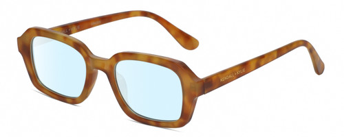 Profile View of Kendall+Kylie KK5152CE GINGER Designer Blue Light Blocking Eyeglasses in Golden Demi Tortoise Havana Ladies Hexagonal Full Rim Acetate 50 mm