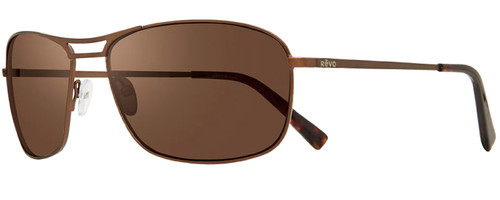 Profile View of REVO SURGE Men Designer Sunglasses Matte Tortoise Havana/Brown Flash Mirror 62mm