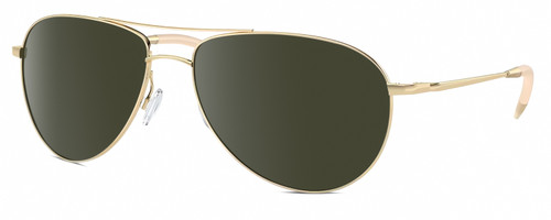 Profile View of Oliver Peoples OV1002S Unisex Aviator Sunglass Gold Cream Beige/G-15 Green 59 mm