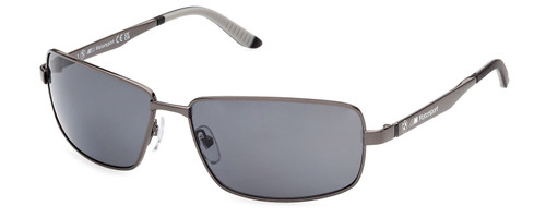 Profile View of BMW BS0016 Men Rectangular Full Rim Designer Sunglasses Gunmetal Black/Grey 62mm