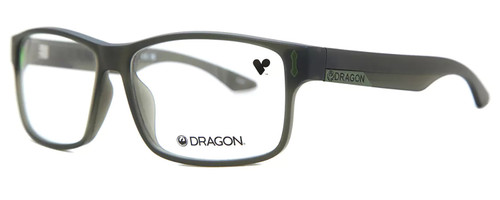 Profile View of Dragon Alliance DR126 MI COUNT Designer Blue Light Blocking Eyeglasses in Matte Olive Green Unisex Rectangular Full Rim Acetate 58 mm