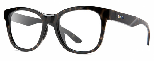 Profile View of Smith Optics Caper-WR7 Designer Reading Eye Glasses with Custom Cut Powered Lenses in Gloss Black Beige Tortoise Havana Unisex Panthos Full Rim Acetate 53 mm