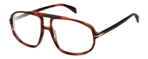 Profile View of David Beckham DB1000S Designer Bi-Focal Prescription Rx Eyeglasses in Red Brown Havana Tortoise Unisex Pilot Full Rim Acetate 59 mm