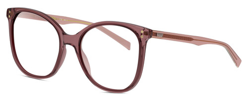 Profile View of Levi's Timeless LV5009S Designer Reading Eye Glasses with Custom Cut Powered Lenses in Pink Crystal Ladies Cat Eye Full Rim Acetate 56 mm