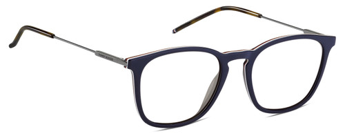 Profile View of Tommy Hilfiger TH1764S Designer Single Vision Prescription Rx Eyeglasses in Navy Blue White Red Silver Tortoise Havana Unisex Panthos Full Rim Metal 51 mm