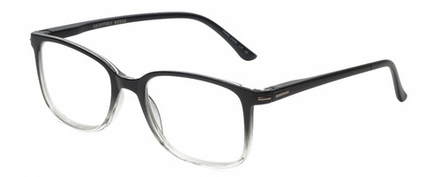 Profile View of Geoffrey Beene GBR006 Men's Designer Reading Glasses in Black Clear Crystal 53mm