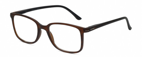 Profile View of Geoffrey Beene GBR012 Designer Reading Eye Glasses with Custom Cut Powered Lenses in Matte Tortoise Havana Brown Gold Black Mens Oval Full Rim Acetate 53 mm