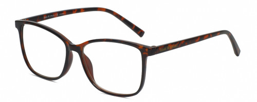 Profile View of Isaac Mizrahi IM31322R Designer Progressive Lens Prescription Rx Eyeglasses in Crystal Tortoise Havana Brown Gold Ladies Square Full Rim Acetate 54 mm