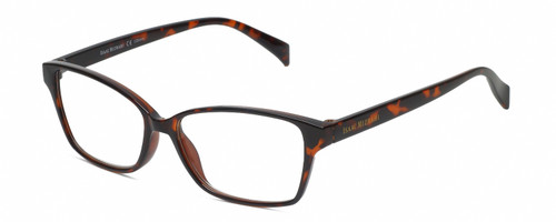 Profile View of Isaac Mizrahi IM31324R Designer Progressive Lens Blue Light Blocking Eyeglasses in Crystal Tortoise Havana Brown Gold Spot Ladies Cat Eye Full Rim Acetate 52 mm