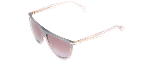 Profile View of Rag&Bone 1056 Unisex Sunglasses in Smoked Crystal Grey/Amber Brown Gradient 57mm