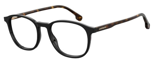 Profile View of Carrera 215 Designer Blue Light Blocking Eyeglasses in Gloss Black Tortoise Havana Unisex Panthos Full Rim Acetate 51 mm