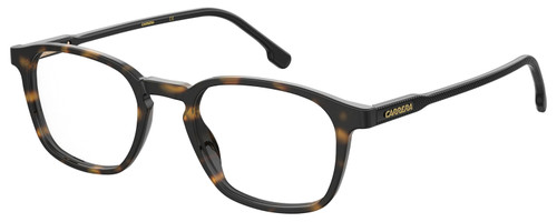 Profile View of Carrera 244 Designer Single Vision Prescription Rx Eyeglasses in Gloss Tortoise Havana Black Unisex Panthos Full Rim Acetate 51 mm