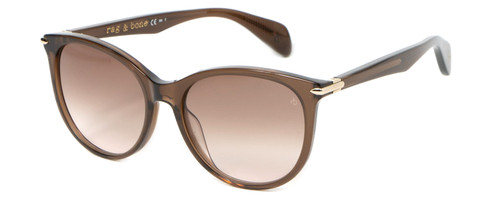 Profile View of Rag&Bone 1020 Cat Eye Designer Sunglasses in Brown Crystal Gold/Pink Flash 54 mm