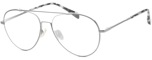 Profile View of Rag&Bone 1036 Designer Reading Eye Glasses with Custom Cut Powered Lenses in Rose Gold Red Tortoise Havana Unisex Pilot Full Rim Metal 58 mm