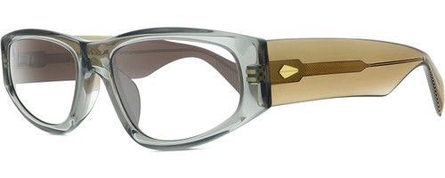 Profile View of Rag&Bone 1047 Designer Progressive Lens Prescription Rx Eyeglasses in Crystal Grey Beige Brown Ladies Oval Full Rim Acetate 55 mm