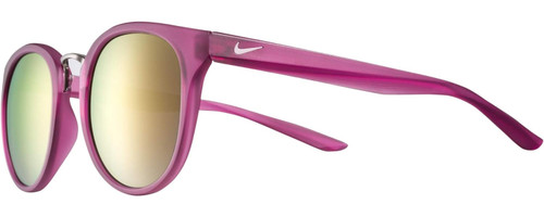 Profile View of NIKE Revere-EV1156-660 Women's Sunglasses Purple Gunmetal/Rose Gold Mirror 51 mm