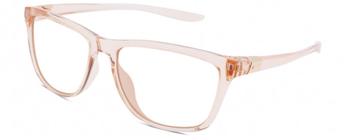 Profile View of NIKE City-Icon-M-DJ0889-664 Designer Bi-Focal Prescription Rx Eyeglasses in Shiny Washed Coral Pink Orange Unisex Panthos Full Rim Acetate 56 mm