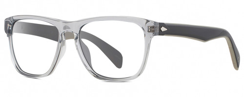 Profile View of Rag&Bone RNB5031/G/S Designer Reading Eye Glasses with Custom Cut Powered Lenses in Light Blue Crystal Black Slate Grey Gold Unisex Square Full Rim Acetate 56 mm