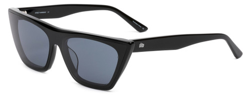 Profile View of SITO SHADES Sweet Harmony Unisex Cateye Sunglasses Black/Universe Grey Blue 65mm