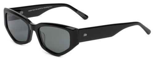 Profile View of SITO SHADES Diamond Unisex Designer Sunglasses in Black/Polarized Iron Grey 55mm