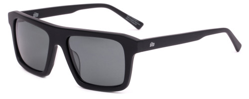 Profile View of SITO SHADES Gt Unisex Square Designer Sunglasses Black/Polarized Iron Grey 54 mm