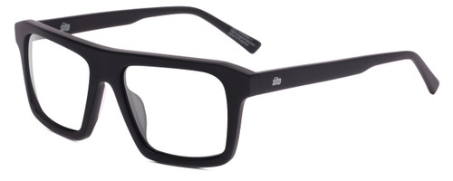 Profile View of SITO SHADES Gt Designer Progressive Lens Prescription Rx Eyeglasses in Matte Black Unisex Square Full Rim Acetate 54 mm
