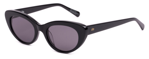 Profile View of SITO SHADES Siena Unisex Cat Eye Designer Sunglasses Gloss Black/Smoke Grey 50mm