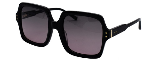 Profile View of Elton John INCOGNITO 1 Unisex Sunglasses Black/Polarized Grey Pink Gradient 58mm