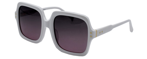 Profile View of Elton John INCOGNITO 2 Unisex Sunglasses White/Polarized Grey Pink Gradient 58mm
