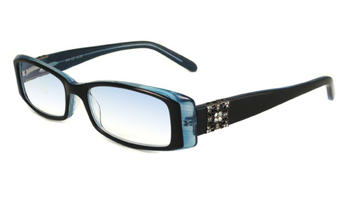 Calabria 840 Dazzles Crystals Eyeglasses in Blue :: Rx Single Vision