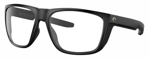 Profile View of Costa Del Mar Ferg Designer Single Vision Prescription Rx Eyeglasses in Matte Black Unisex Panthos Full Rim Acetate 59 mm