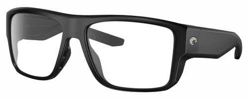 Profile View of Costa Del Mar Taxman Designer Single Vision Prescription Rx Eyeglasses in Matte Black Unisex Square Full Rim Acetate 59 mm