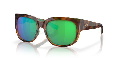 Profile View of Costa Del Mar Waterwoman Cat Eye Sunglass Brown/Polarized Green Mirror 580P 55mm