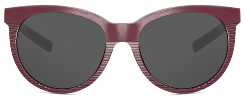 Front View of Costa Del Mar Victoria Cat Eye Designer Sunglasses Plum Purple Silver/Grey 55 mm