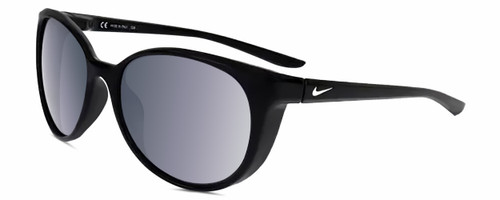 Profile View of NIKE ESSENCE CT8234 Unisex Sunglasses Black White/Grey Silver Flash Mirror 56 mm