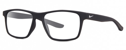 Profile View of NIKE WHIZ EV1160 Designer Progressive Lens Prescription Rx Eyeglasses in Matte Anthracite Grey White Unisex Rectangular Full Rim Acetate 48 mm