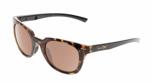 Profile View of Wiley-X Ultra Captivate Women's Sunglasses Tortoise Havana/Polarized Orange 51mm
