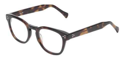Profile View of Reptile Chelidae Unisex Reading Glasses Amber Brown Tortoise Havana Crystal 49mm